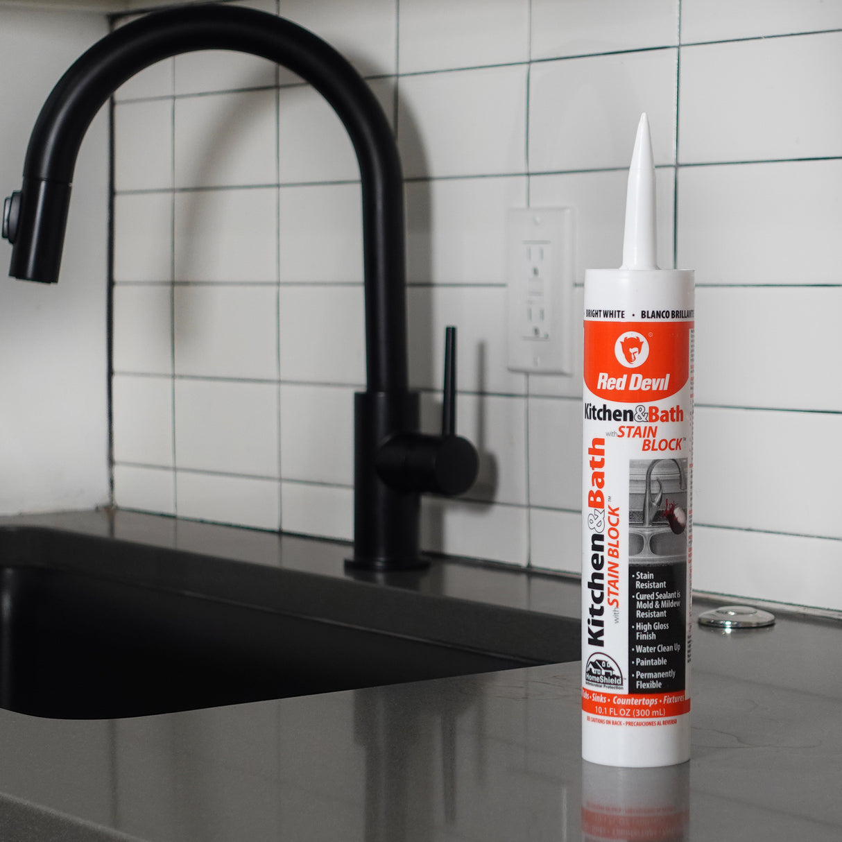 Red Devil Kitchen & Bath Stain Block™ Advanced Sealant - 10.1 FL. OZ. Cartridge Bright - White