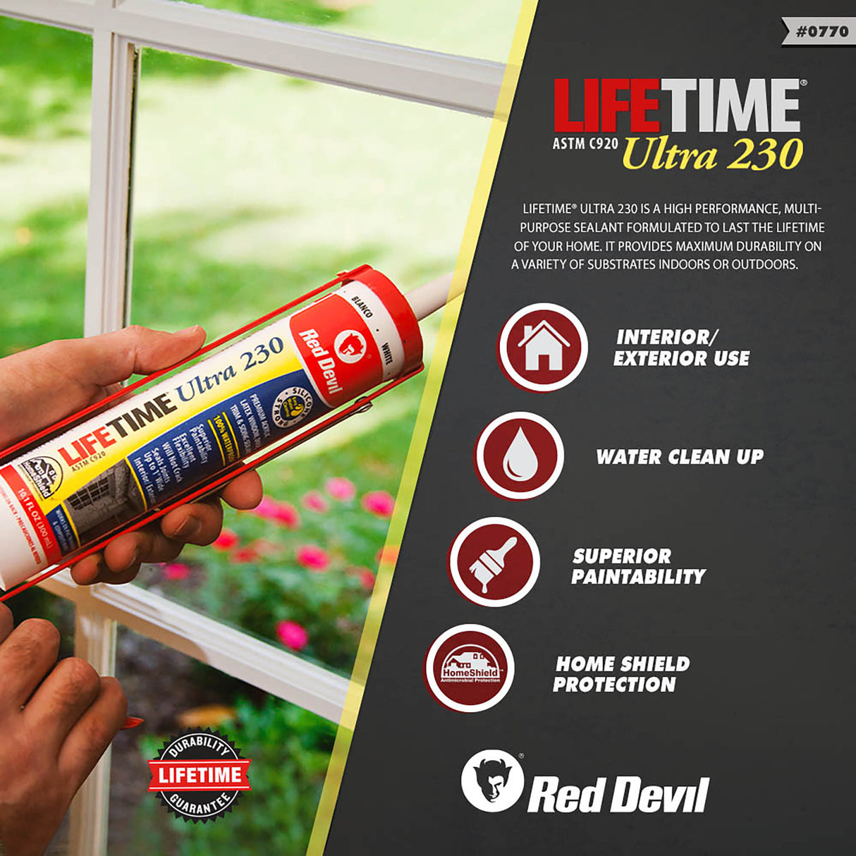 Red Devil Lifetime® Ultra 230 Premium Elastomeric Acrylic Latex Sealant - White