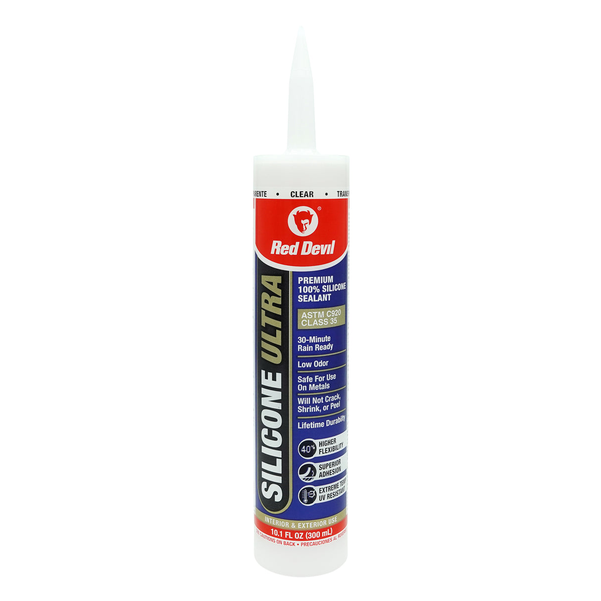 Red Devil Silicone Ultra Premium 100% Silicone Sealant 10.1 FL. OZ. - Clear