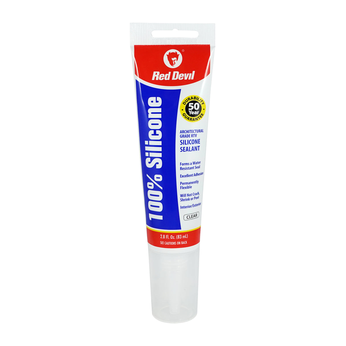 Red Devil 100% superior quality Silicone Sealant 2.8 FL. OZ. Squeeze Tube - Clear