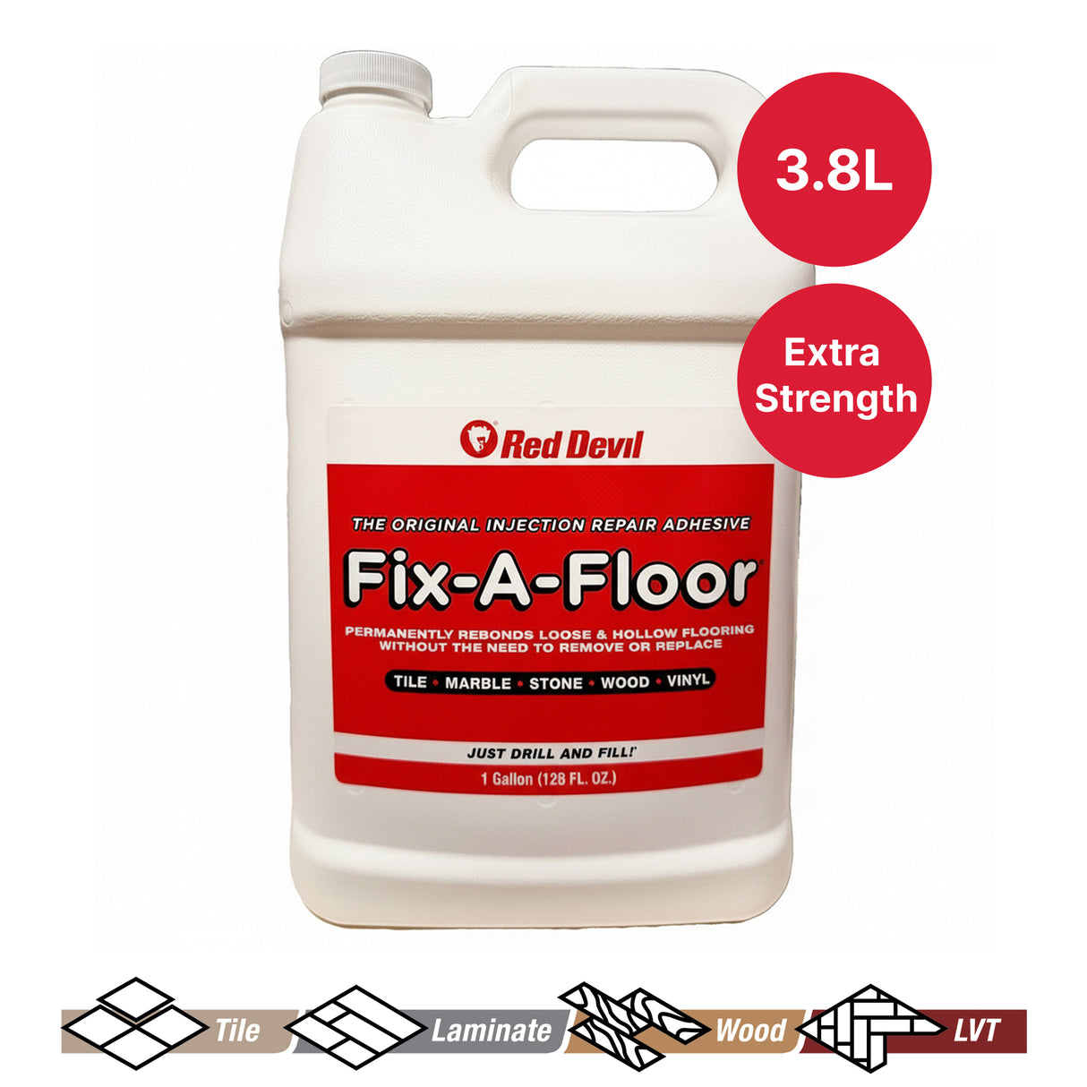 Fix-A-Floor Extra Strength Bonding Adhesive Tubs - 1 Gallon 3.8 Litre