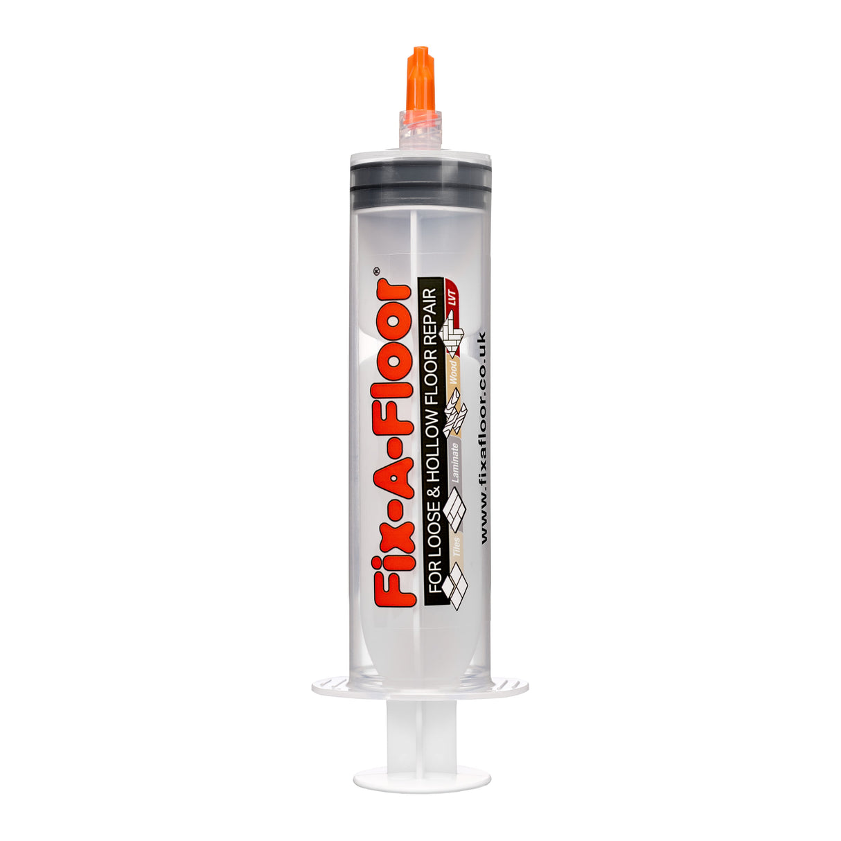 Fix-A-Floor 60ml Syringe Kit with flat stainless steel needle, Plastic applicator & Sealing Cap - Ideal for areas with Thin grout-lines - (Adhesive Not Included)