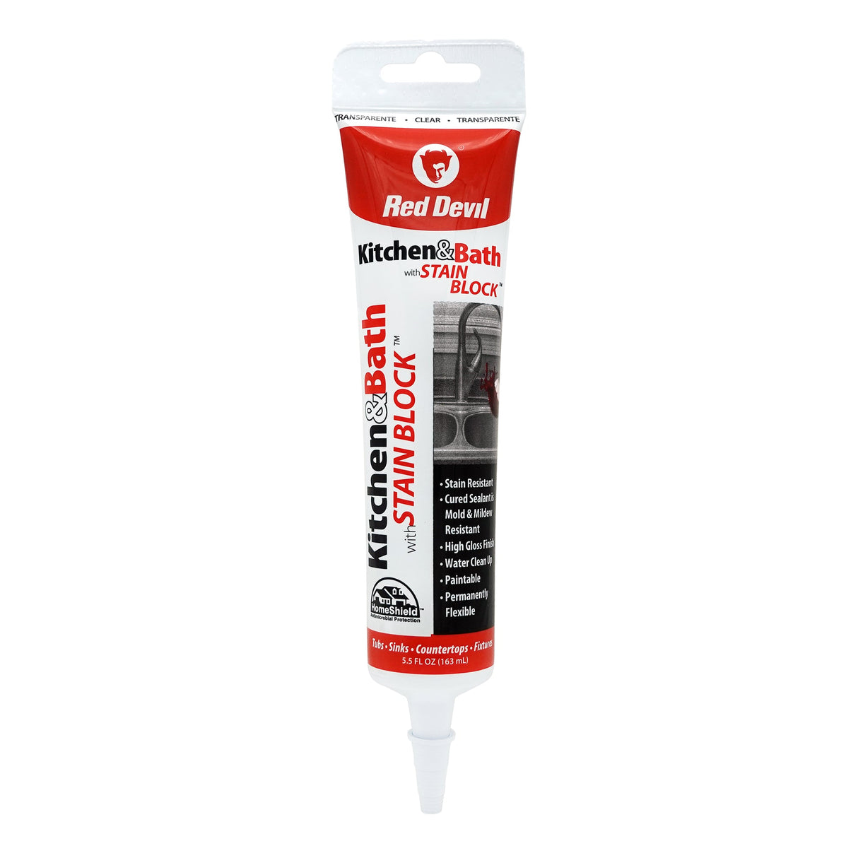 Red Devil Kitchen & Bath Stain Block™ Advanced Sealant - 5.5 FL. OZ. Squeeze Tube - Clear