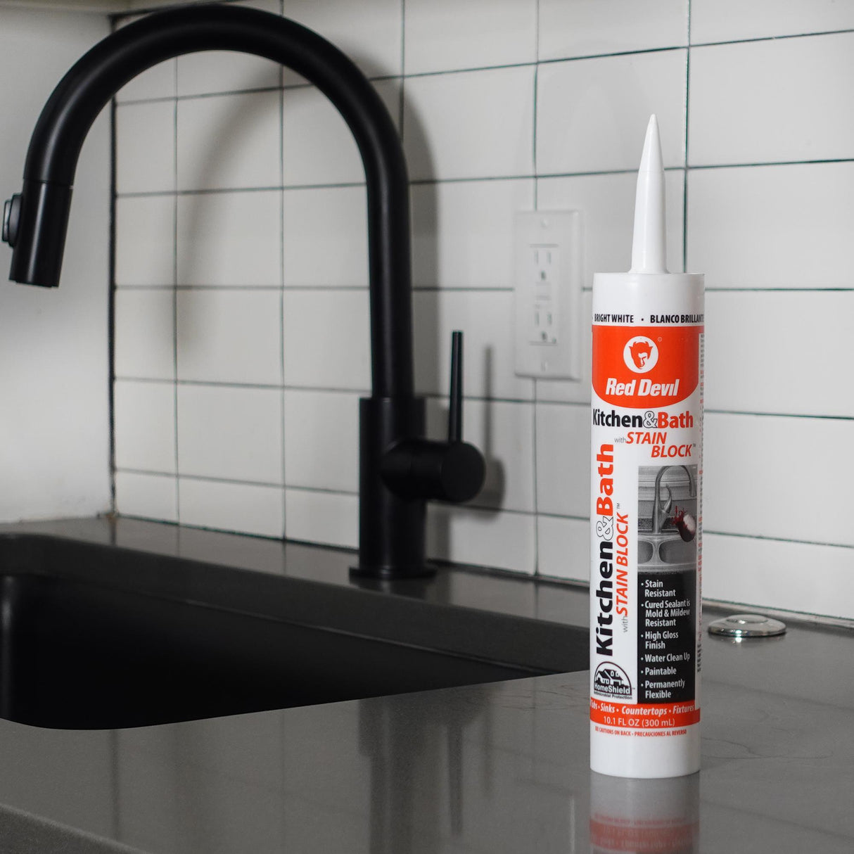 Red Devil Kitchen & Bath Stain Block™ Advanced Sealant - 10.1 FL. OZ. Cartridge Bright - White