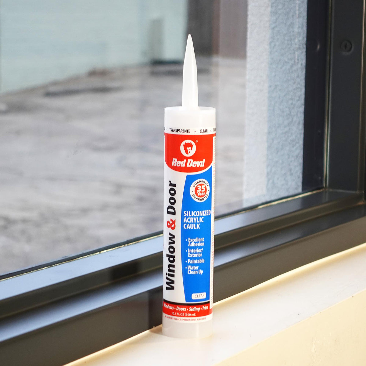 Red Devil Window & Door Siliconised Acrylic Caulk 10.1 FL. OZ. Cartridge Clear