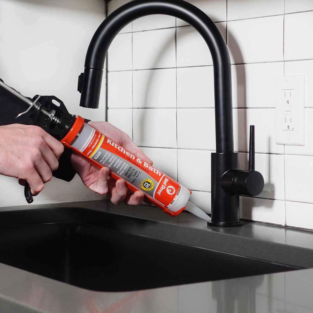 Red Devil Kitchen & Bath Low-Odor Advanced Silicone Sealant 10.1 FL. OZ. Cartridge Clear