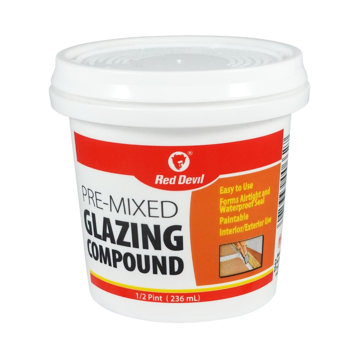 Red Devil Pre Mixed Glazing Compound - Paintable, Airtight & Watertight Seal