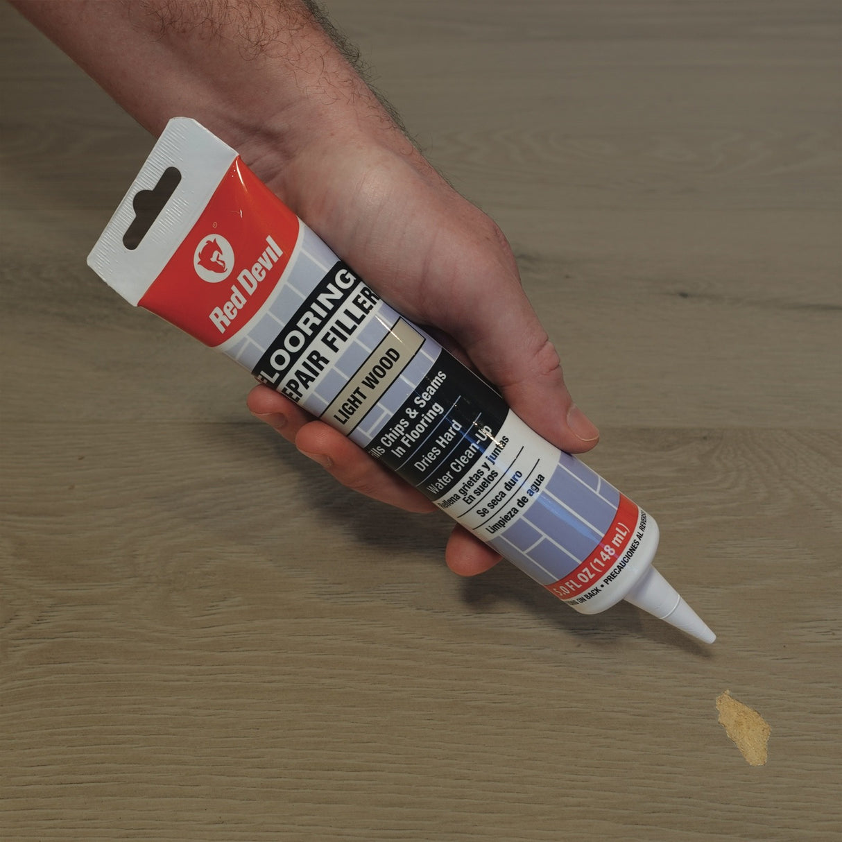 Red Devil Flooring Repair Filler. Repair Chips & Seams in Wood, Laminate, LVT & Tile - Light Wood