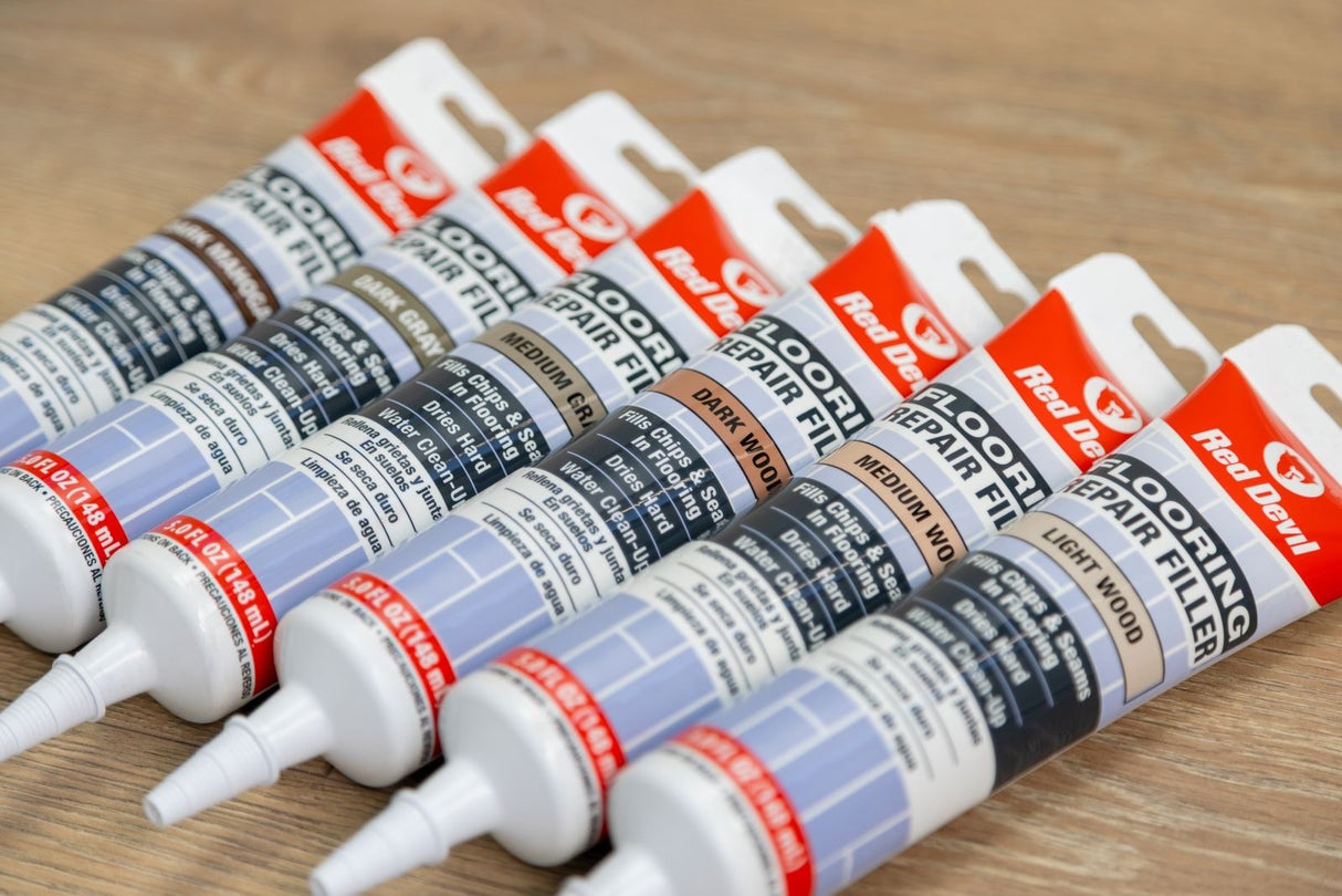 Red Devil Flooring Repair Filler. Repair Chips & Seams in Wood, Laminate, LVT & Tile - Light Wood