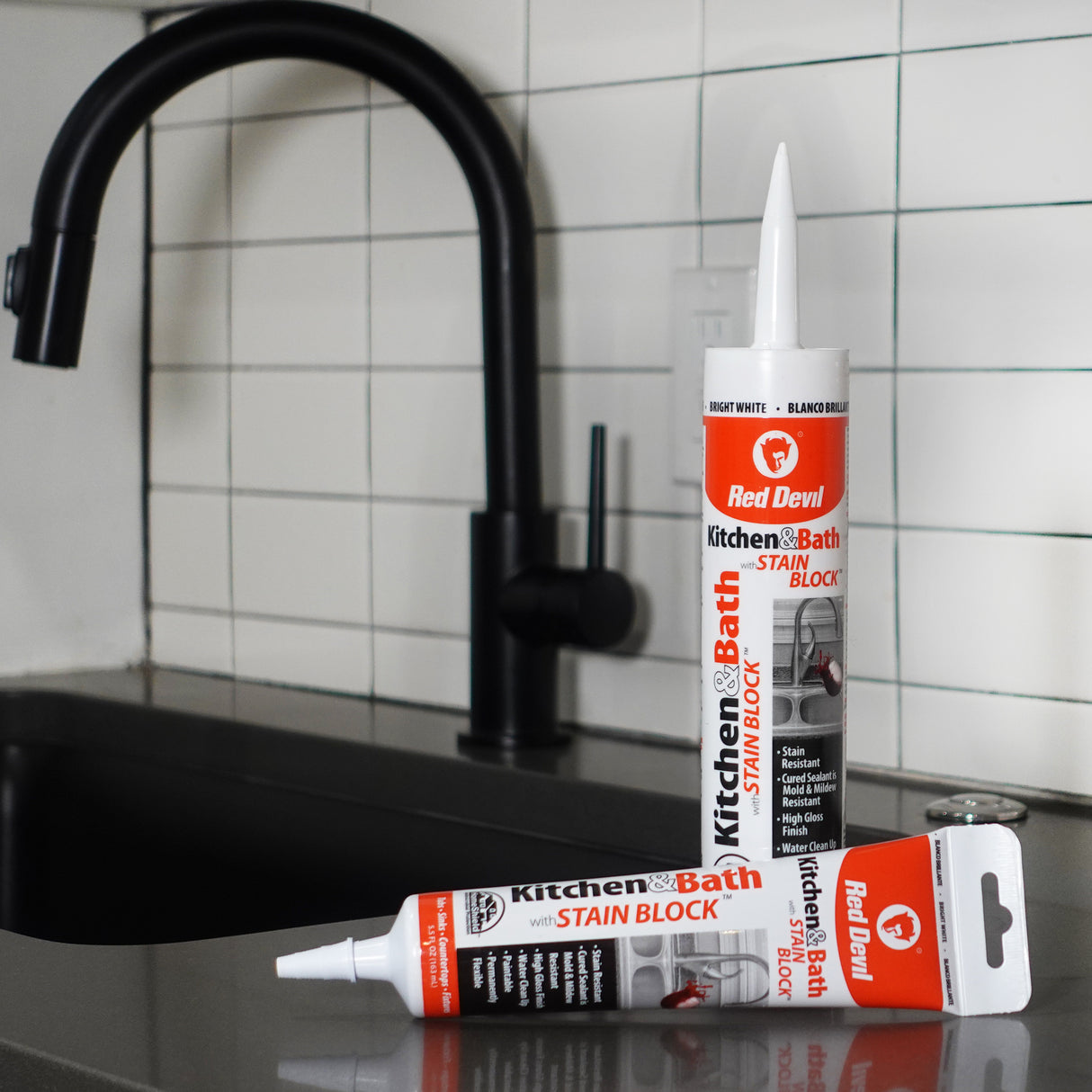 Red Devil Kitchen & Bath Stain Block™ Advanced Sealant - 5.5 FL. OZ. Squeeze Tube - Biscuit