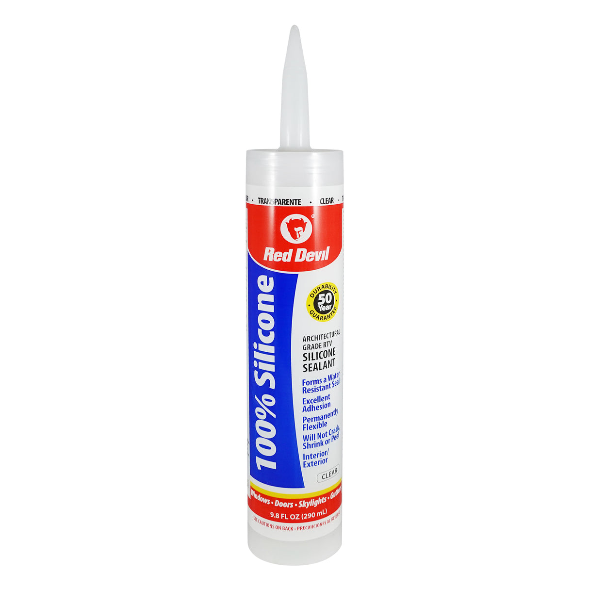 Red Devil 100% Superior quality Silicone Sealant 9.8 FL. OZ.Cartridge - Clear