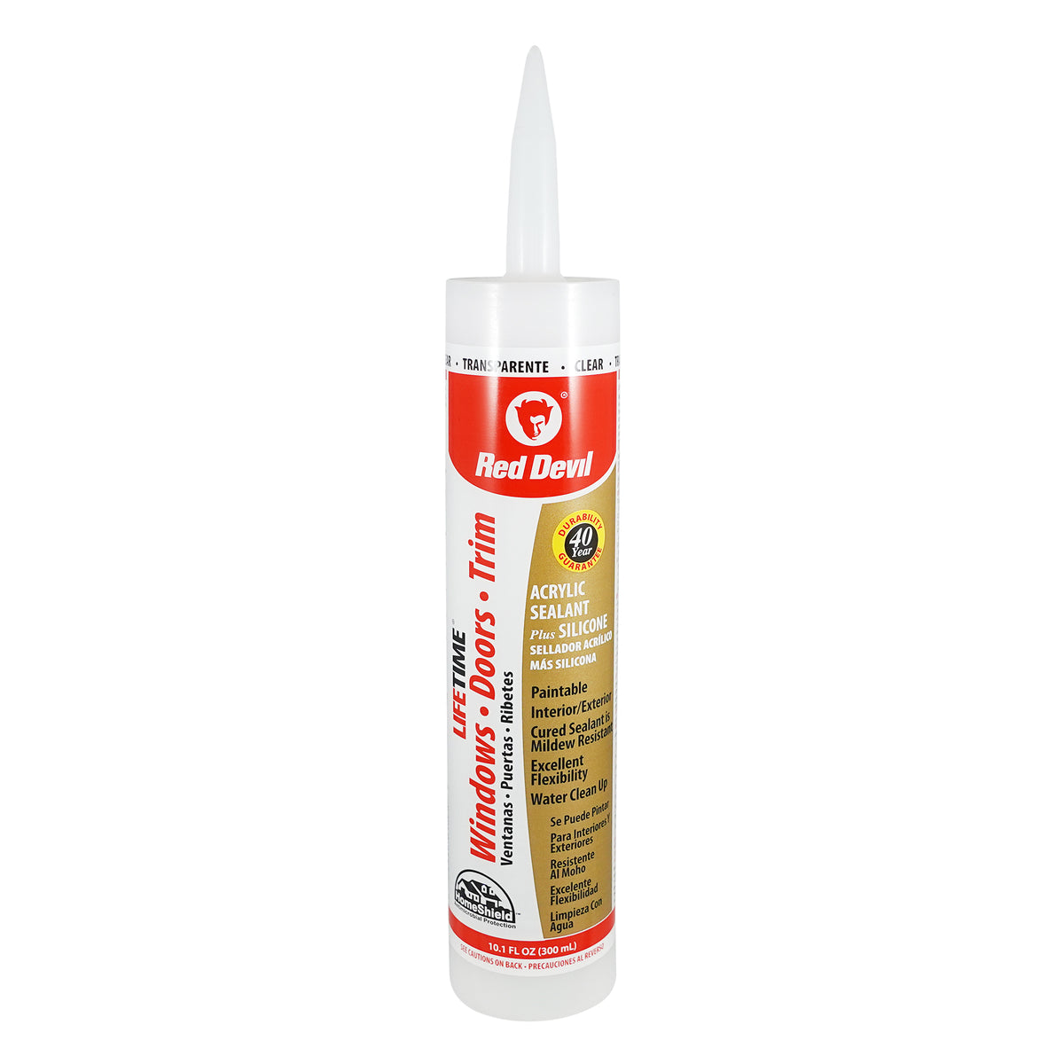 Red Devil Lifetime® Pro Window, Door & Trim Sealant 10.1 FL. OZ. Cartridge - Transparent/Clear