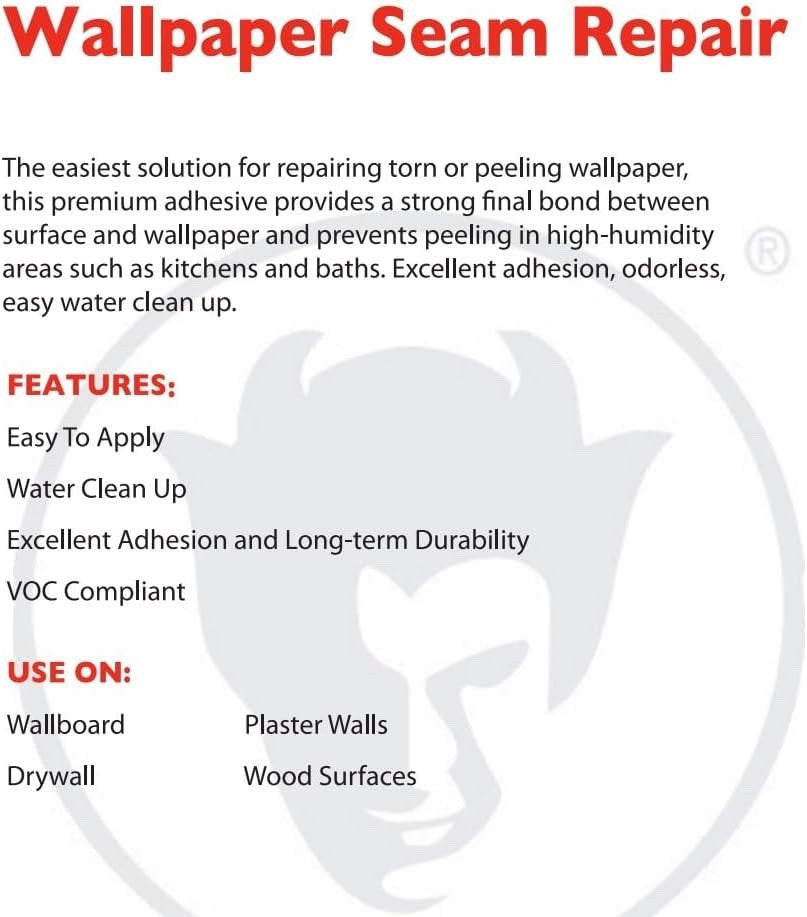 Red Devil Wallpaper Seam Repair Adhesive. Premium Wallpaper Glue & Paste