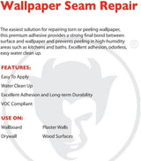 Red Devil Wallpaper Seam Repair Adhesive. Premium Wallpaper Glue & Paste