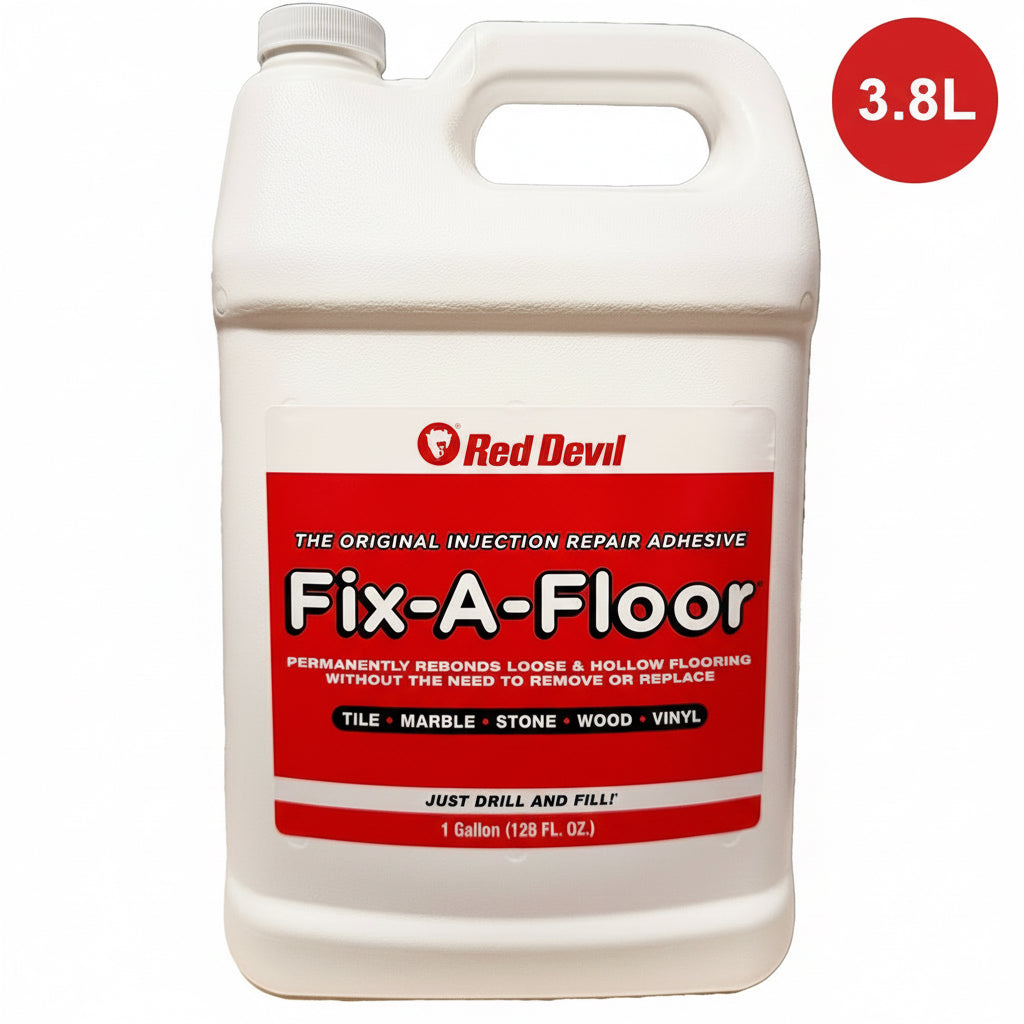 Fix-A-Floor 3.8 Litre Gallon Tub With 3 x 60ml Syringe applicator Kits -  Extra Strength Bonding Adhesive for Loose and Hollow Tiles