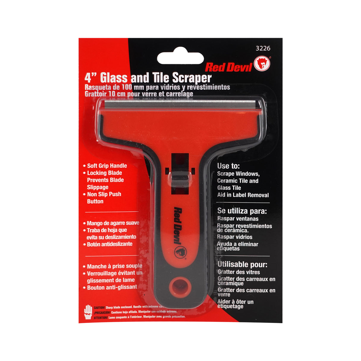 Red Devil 4' Premium Glass / Tile Scraper