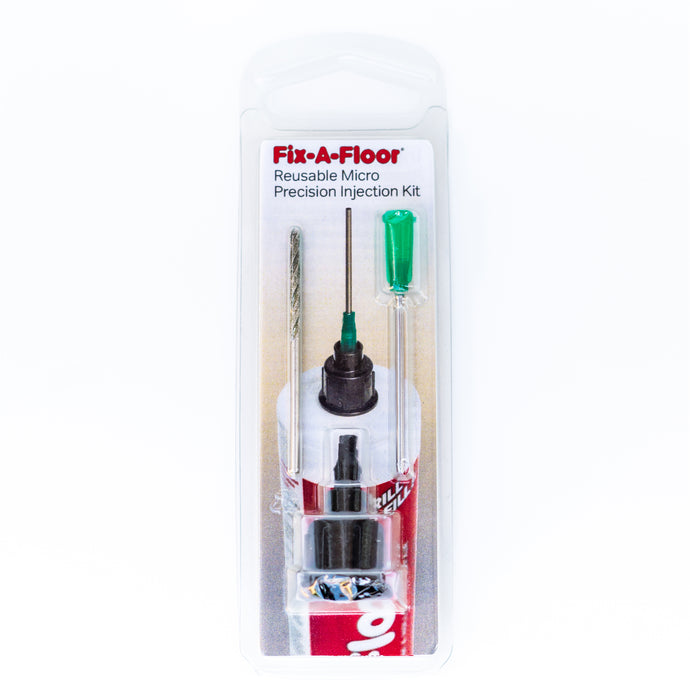 Fix-A-Floor Reusable Micro Precision Injection Kit. Use with Fix-A-Floor (Sold Separately) Creaky, Loose &/or Hollow Floor Repair for Tile, Wood, Laminate, Vinyl Plank & LVT – Precision Made Ea