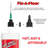 Fix-A-Floor Reusable Micro Precision Injection Kit. Use with Fix-A-Floor (Sold Separately) Creaky, Loose &/or Hollow Floor Repair for Tile, Wood, Laminate, Vinyl Plank & LVT – Precision Made Ea
