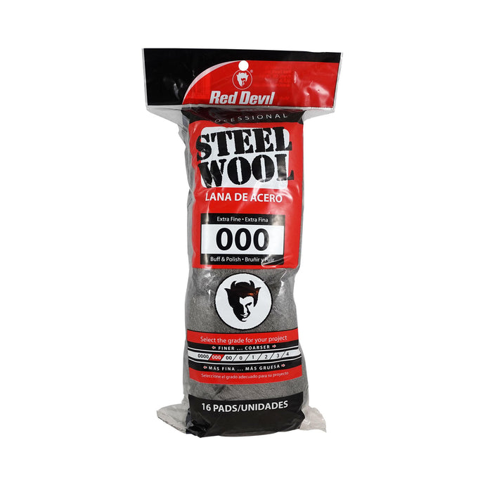 Red Devil 000 Steel Wool - Extra Fine - 16 Pack 16 Pack