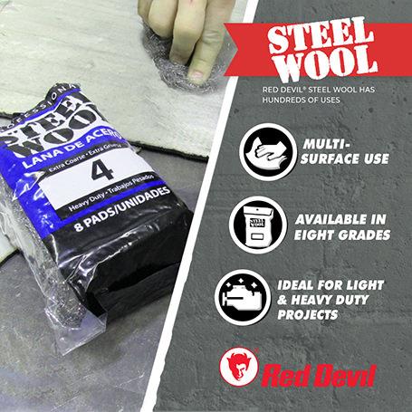 Red Devil Steel Wool-Extra Coarse #4 16 Pack