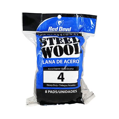 Red Devil Steel Wool-Extra Coarse #4 8 Pack