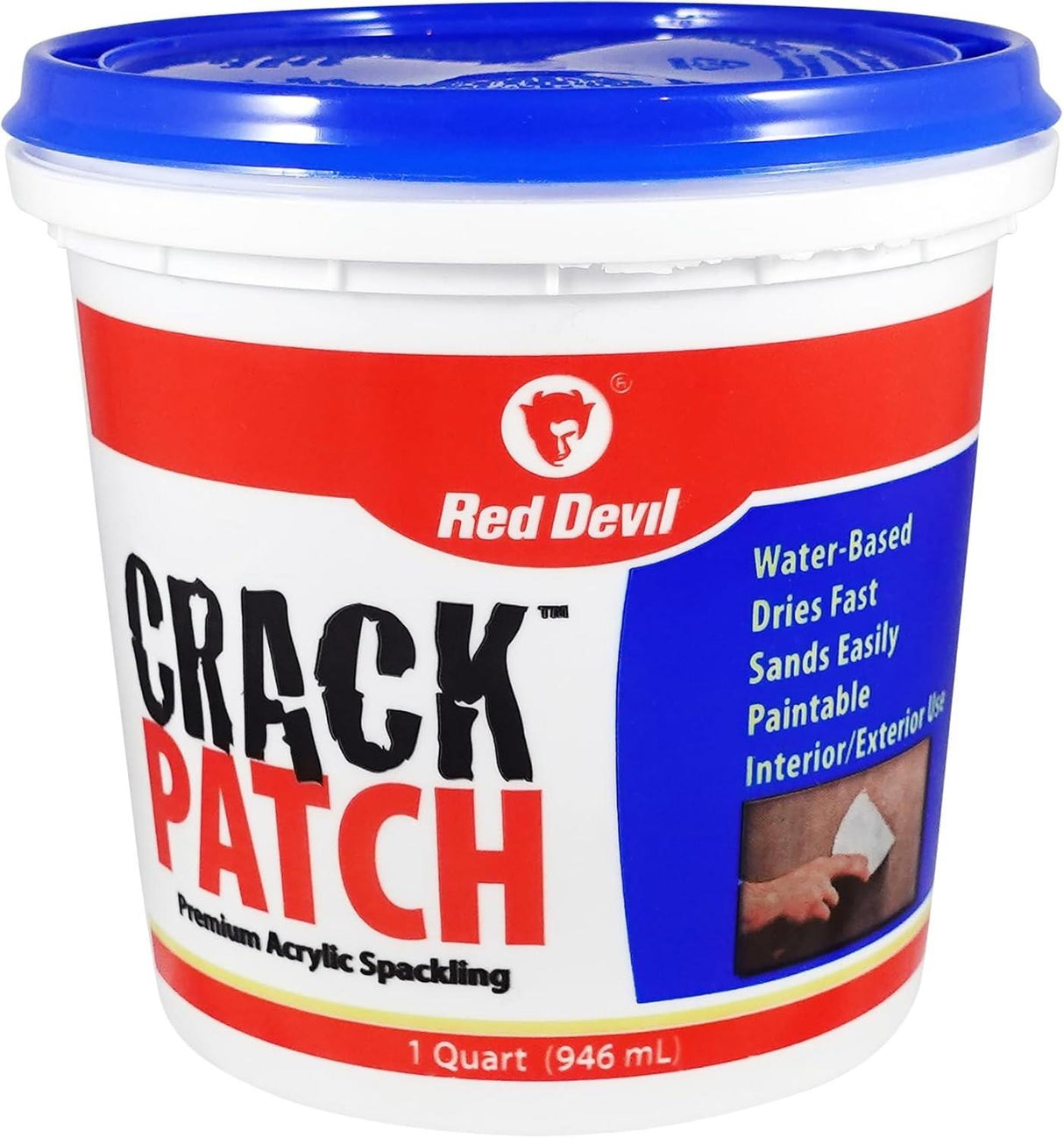 Red Devil Crack Patch™ Premium Acrylic Spackling - 1 Quart Tub (946ml)