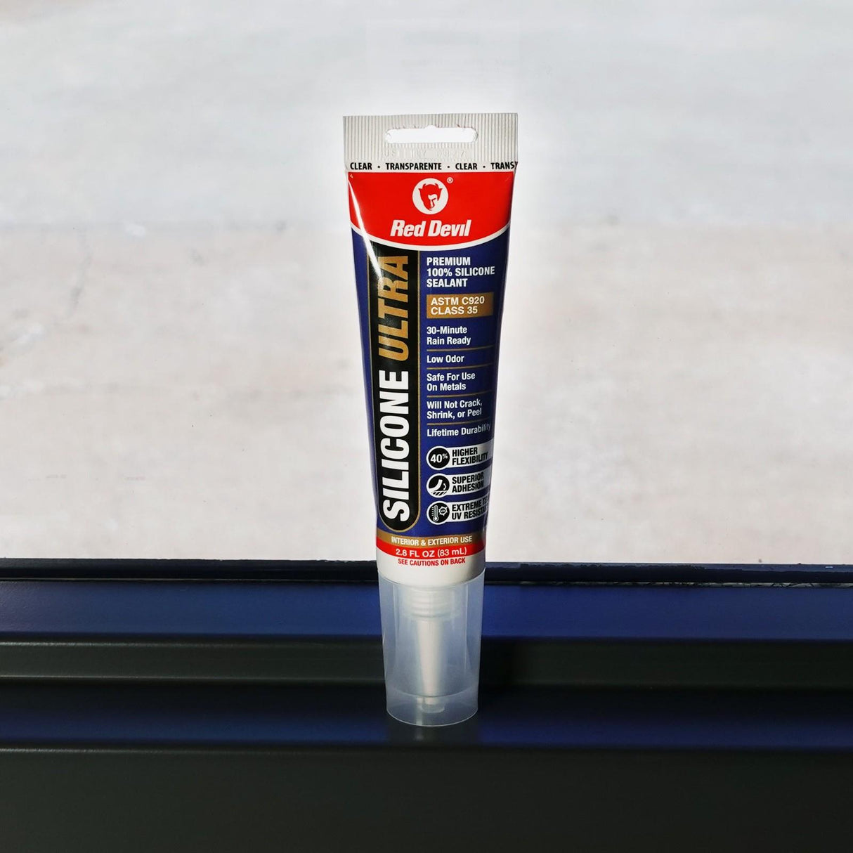 Red Devil Silicone Ultra Premium 100% Silicone sealant 2.8 FL. OZ. Squeeze Tube  - Clear