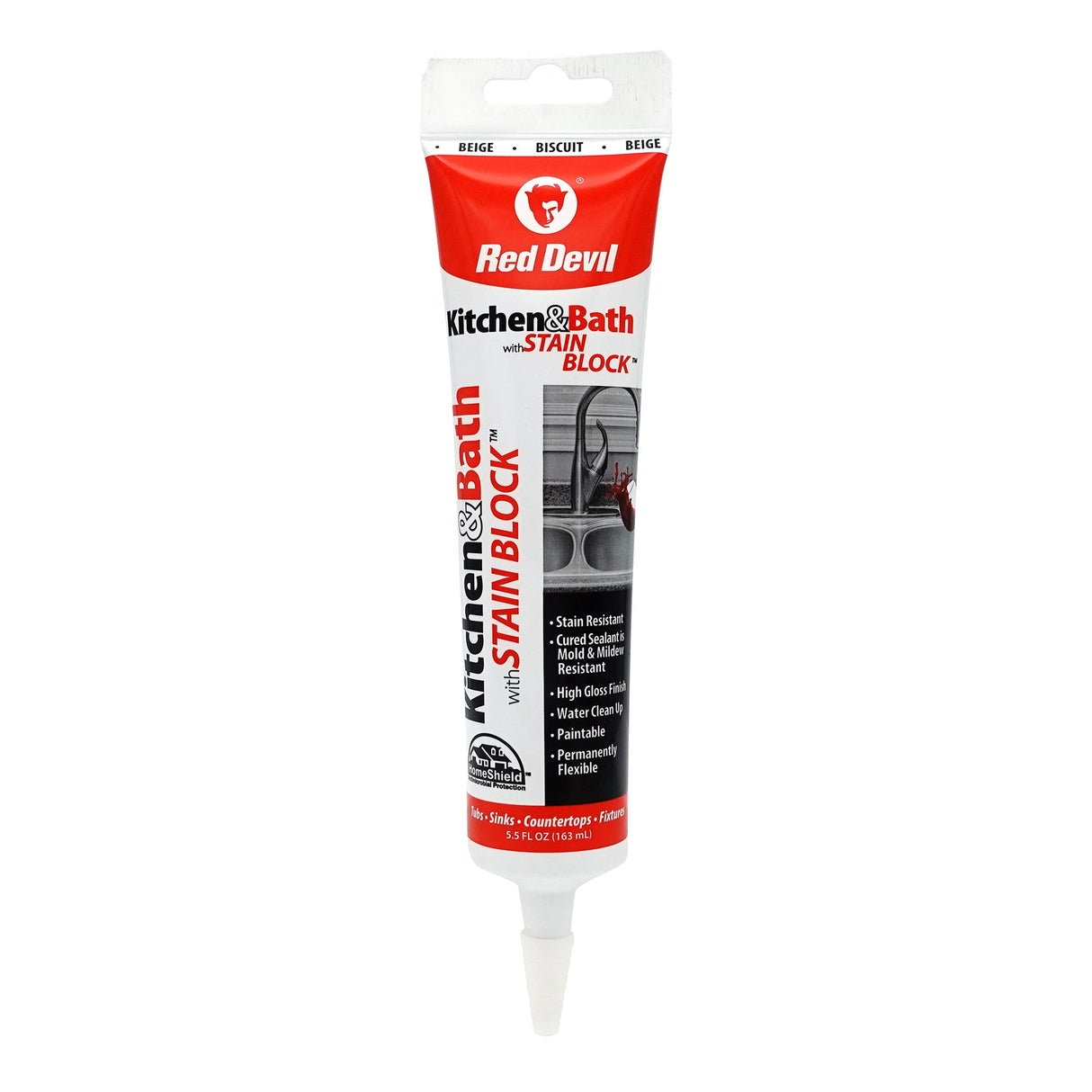Red Devil Kitchen & Bath Stain Block™ Advanced Sealant - 5.5 FL. OZ. Squeeze Tube - Biscuit