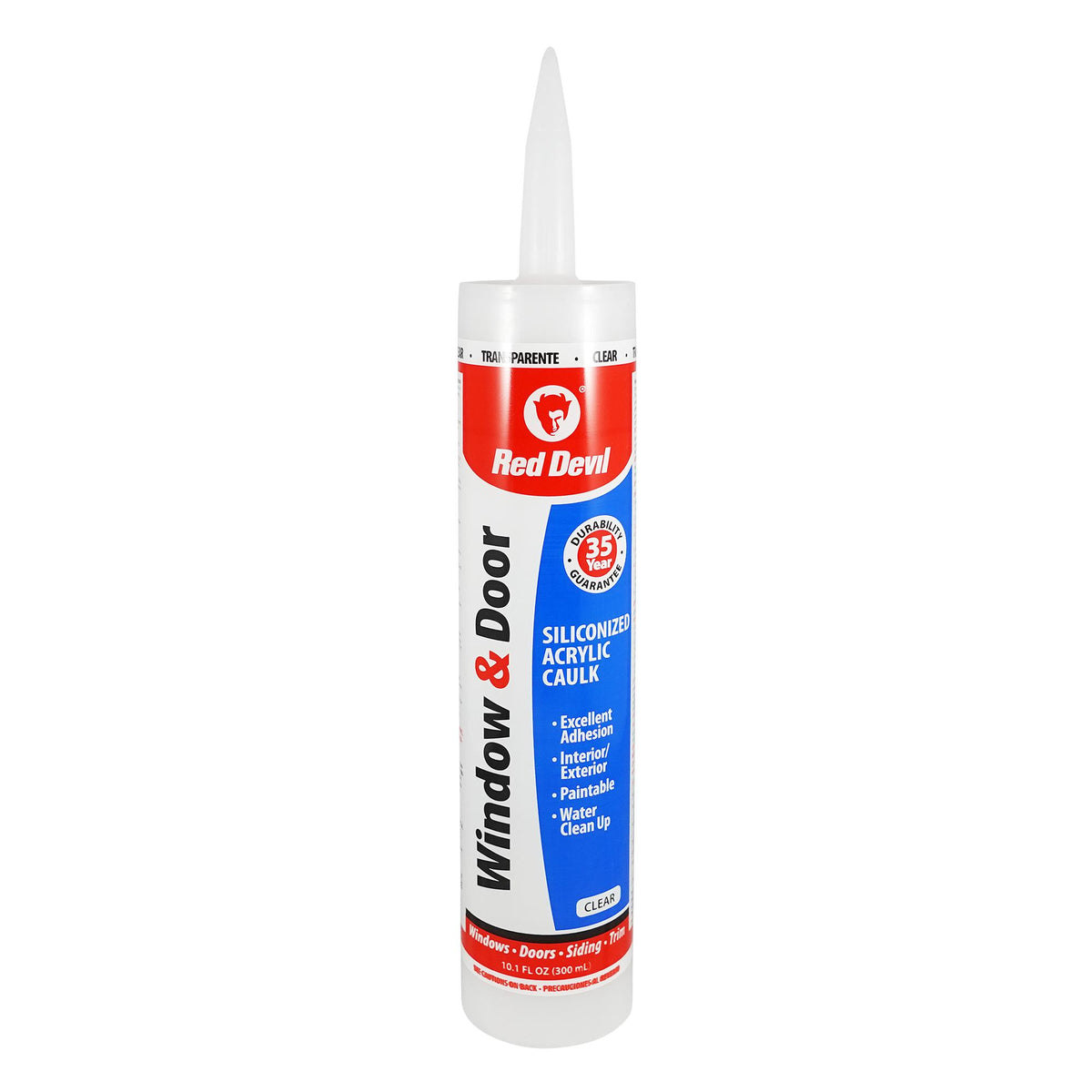 Red Devil Window & Door Siliconised Acrylic Caulk 10.1 FL. OZ. Cartridge Clear