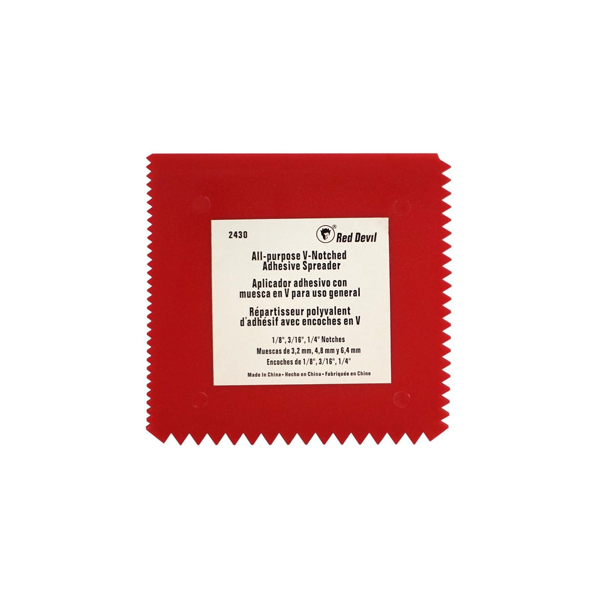 Red Devil Multi Use 'V' Notch Adhesive Spreader - Multiple Notch Sizes