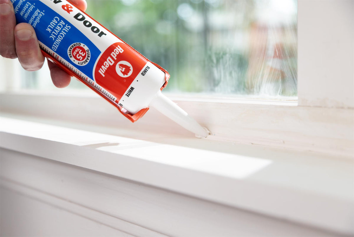 Red Devil Window & Door Siliconised Acrylic Caulk 10.1 FL. OZ. Cartridge White