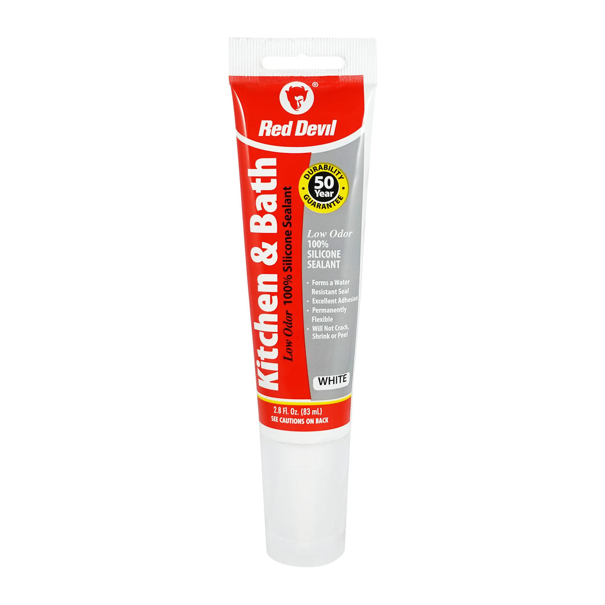 Red Devil Kitchen & Bath Low-Odor Silicone Sealant 2.8 FL. OZ. Squeeze Tube White