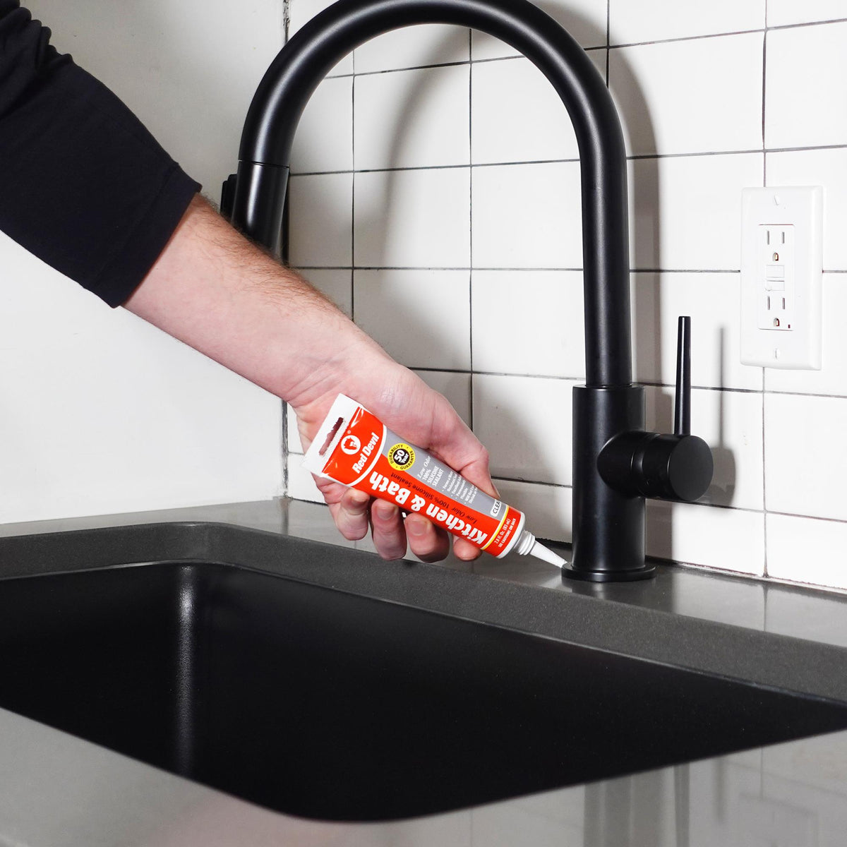 Red Devil Kitchen & Bath Low-Odor Silicone Sealant 2.8 FL. OZ. Squeeze Tube White