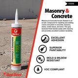 Red Devil Masonry & Concrete Acrylic Repair Sealant. Fill Gaps, Cracks & Joints in Masonry, Stone, Concrete, Brick and more