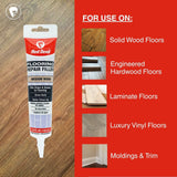 Red Devil Flooring Repair Filler. Repair Chips & Seams in Wood, Laminate, LVT & Tile - Medium Wood
